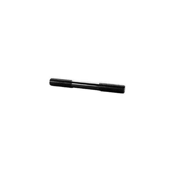 Double-End Threaded Stud, M20-2.5mm Thread to M20-2.5mm Thread, 125 mm, Steel, Black Oxide, 2 PK